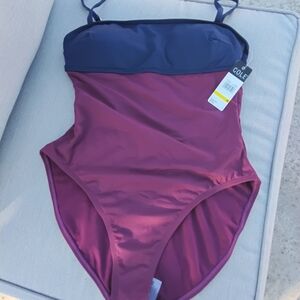 Cole Two-Tone Plum One-Piece Swimsuit